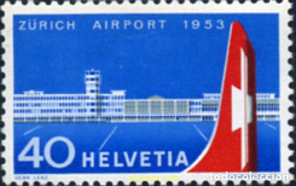 Sellos: 128046 MNH SUIZA 1953 INAUGURACION DEL AEROPUERTO DE ZURICH-KLOTEN