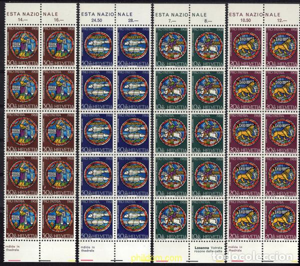 Stamps: 666639 MNH SUIZA 1968 PRO PATRIA. VIDRIERAS DEL ROSETON DE LA CATEDRAL DE LAUSANNE