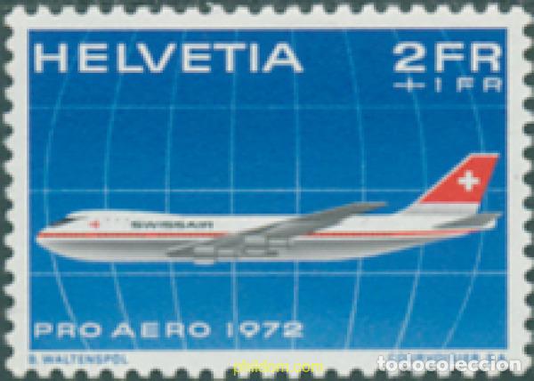 Stamps: 128294 MNH SUIZA 1972 25 ANIVERSARIO DEL TRAFICO AEREO DEL ATLANTICO-NORTE Y CINCUENTENARIO DEL TRA