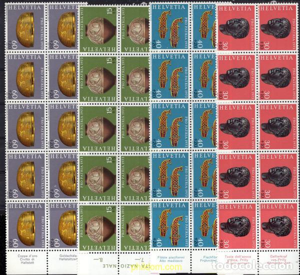Stamps: 667374 MNH SUIZA 1973 PRO PATRIA. TESOROS ARQUELOGICOS