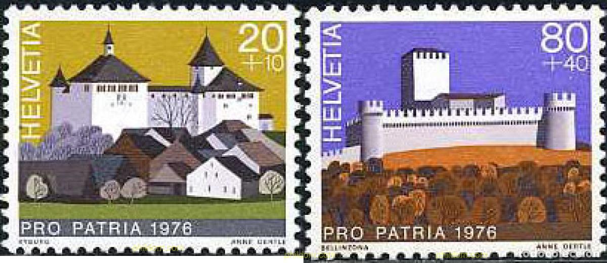 Sellos: 239475 MNH SUIZA 1976 PRO PATRIA. CASTILLOS SUIZOS