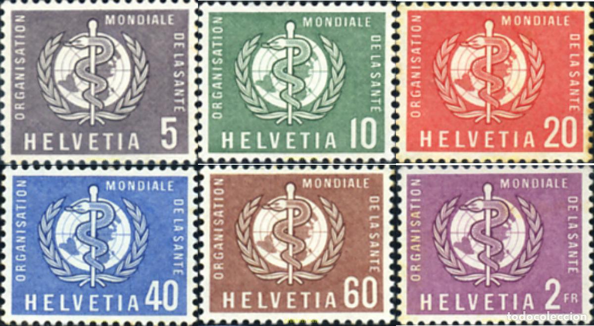 Sellos: 128959 MNH SUIZA. Organizazi&oacute;n Mundial de la Salud 1957 ORGANIZACION MUNDIAL DE LA SALUD