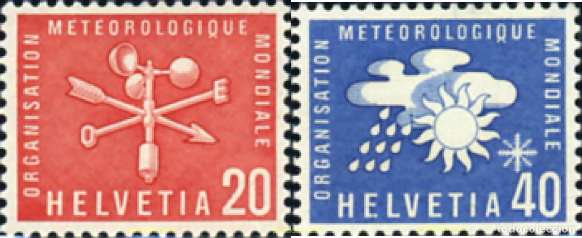 Sellos: 602055 MNH SUIZA. Organizaci&oacute;n Mundial de Meteorolog&iacute;a 1956 ORGANIZACION METEOROLOGICA MUNDIAL (O