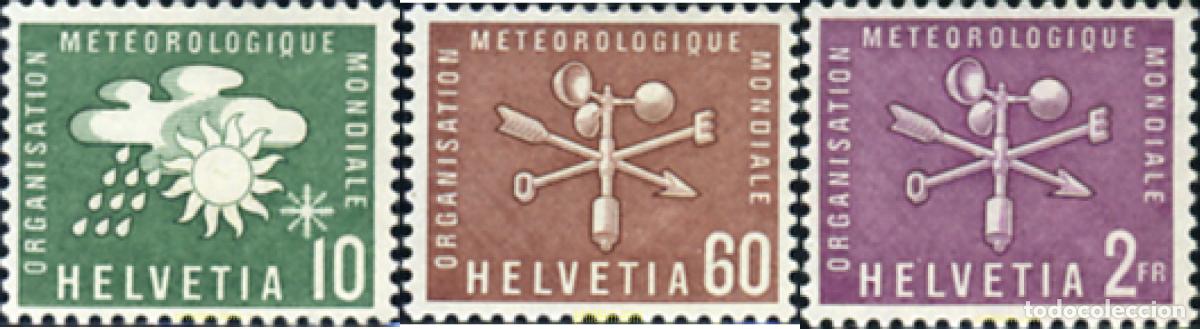 Sellos: 626386 MNH SUIZA. Organizaci&oacute;n Mundial de Meteorolog&iacute;a 1956 ORGANIZACION METEOROLOGICA MUNDIAL (O