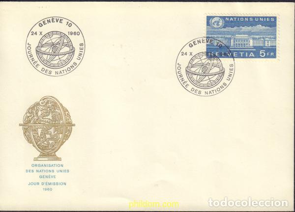 Sellos: 441853 MNH SUIZA. ONU oficina de Ginebra 1960 15 ANIVERSARIO DE LAS NACIONES UNIDAS