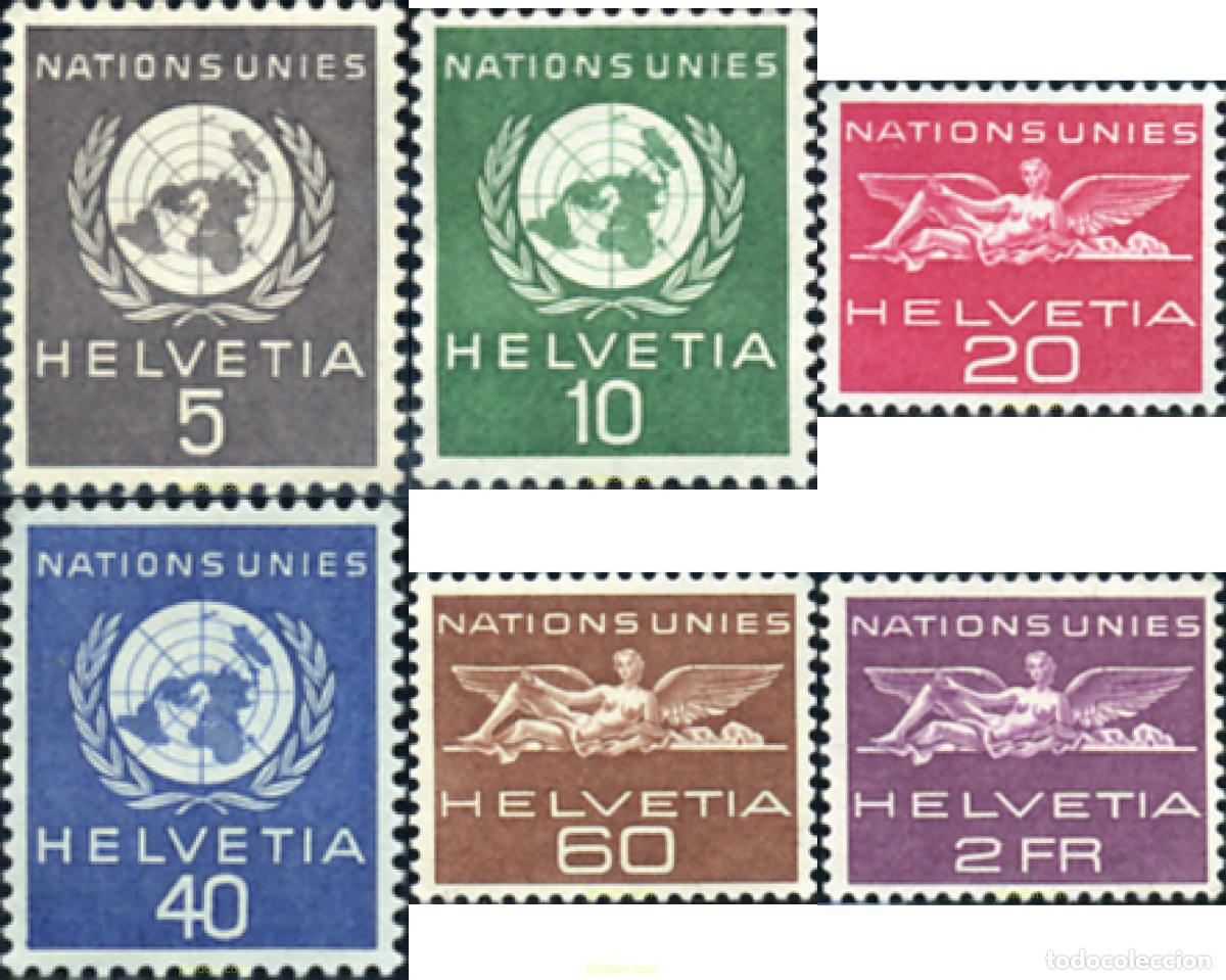 Sellos: 129309 MNH SUIZA. ONU oficina de Ginebra 1955 NACIONES UNIDAS