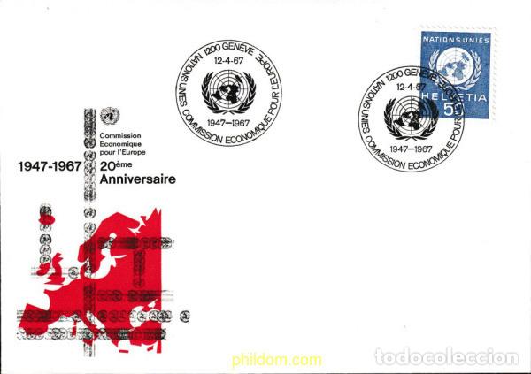 Sellos: 441850 MNH SUIZA. ONU oficina de Ginebra 1955 10 ANIVERSARIO DE LAS NACIONES UNIDAS