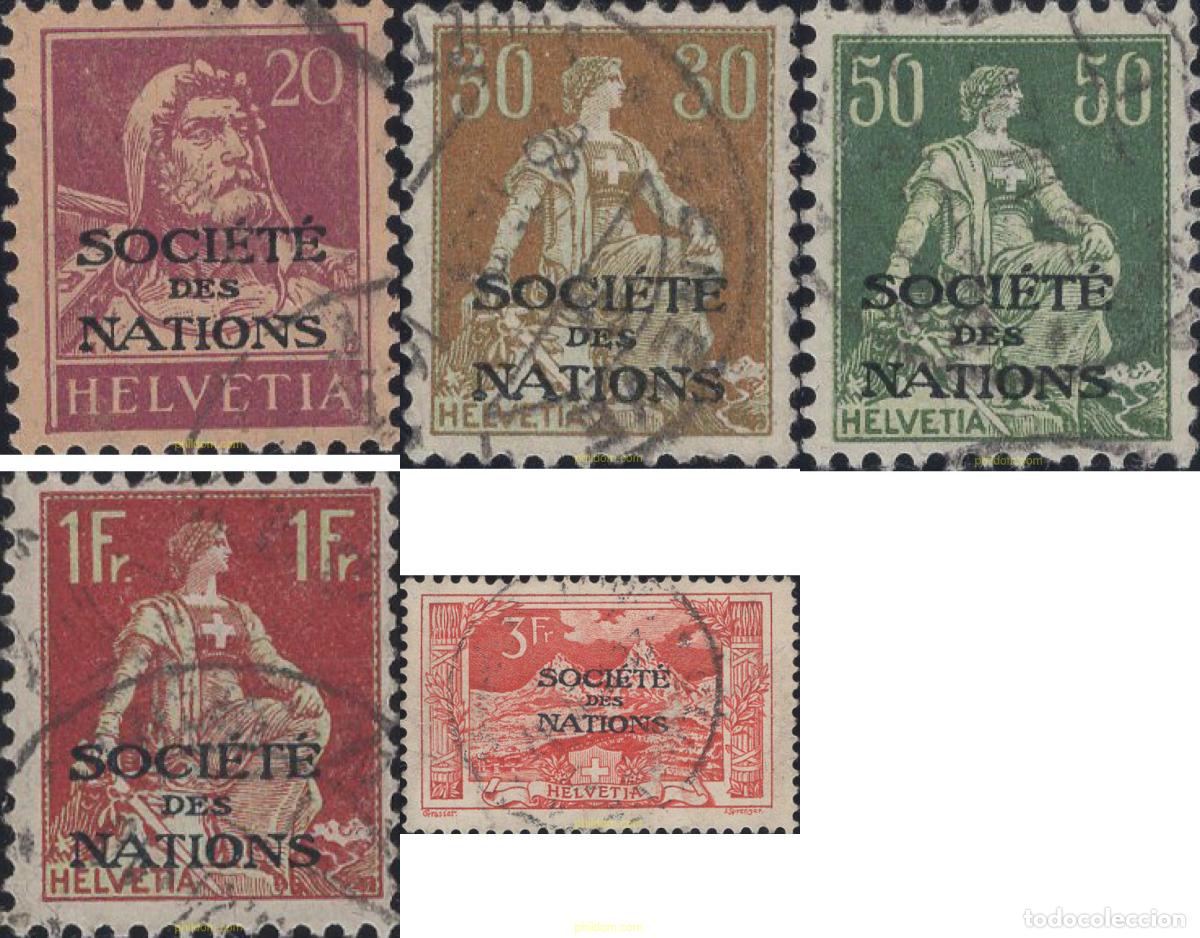 Sellos: 642464 USED SUIZA. Liga de las naciones 1922 MOTIVOS VARIOS