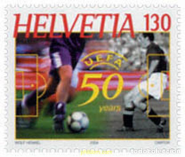 Sellos: 143644 MNH SUIZA 2004 50 ANIVERSARIO DE LA UEFA