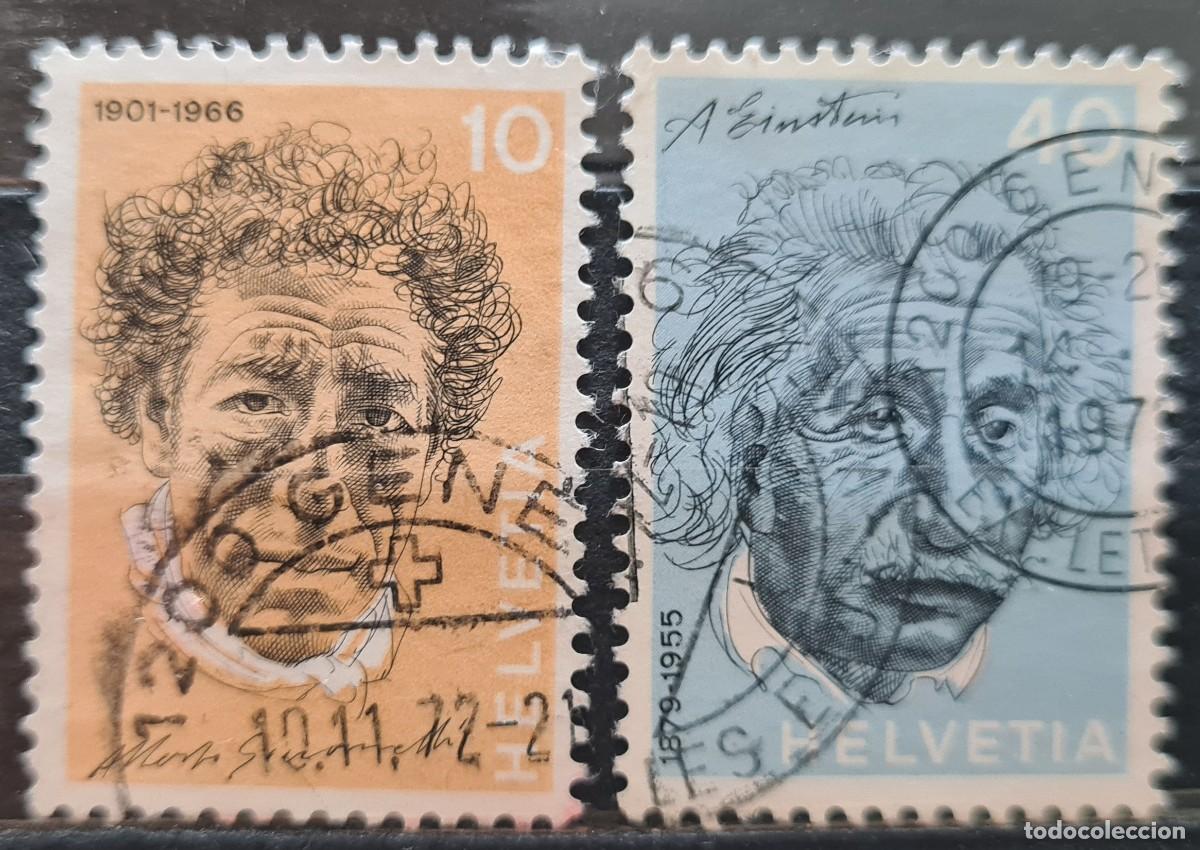 Selos: Serie de sellos usados de Suiza 1972: hombres c&eacute;lebres