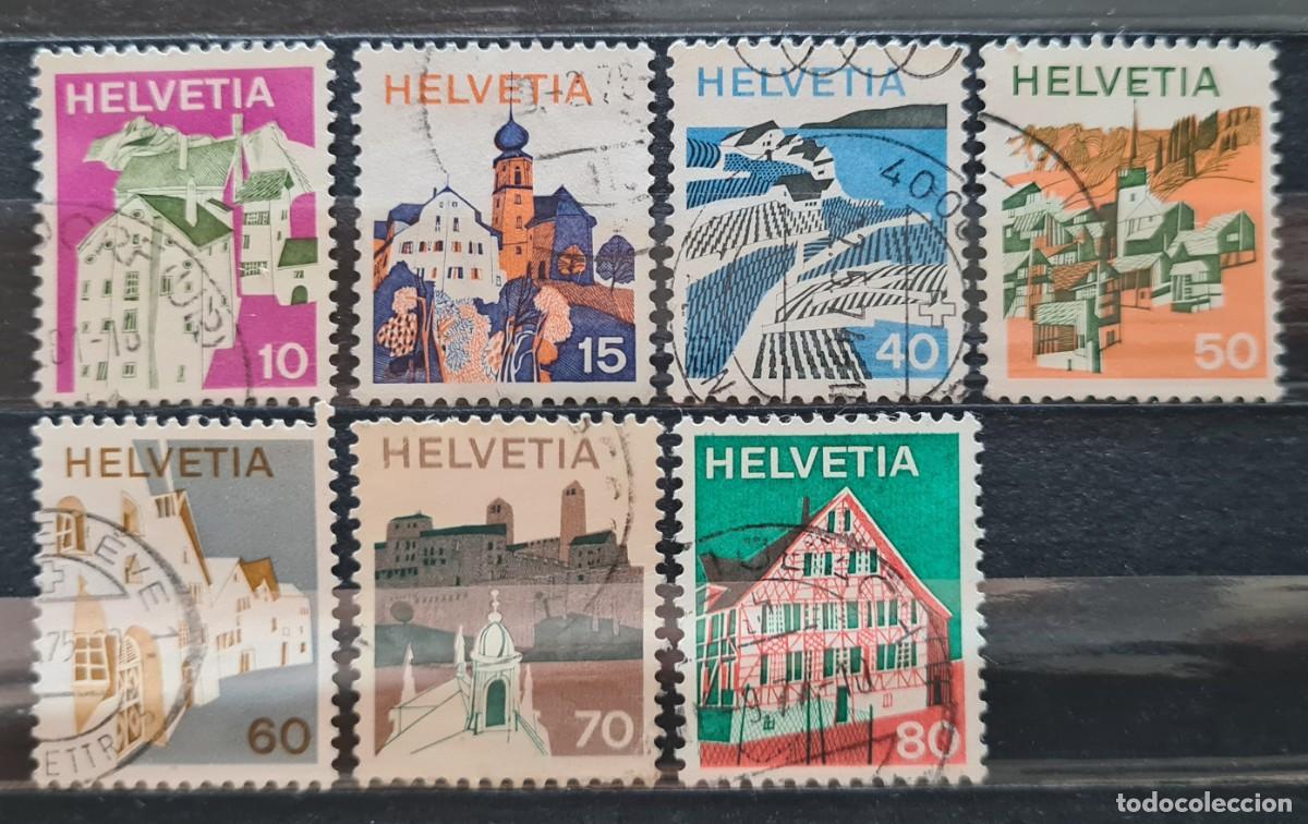 Selos: Serie de sellos usados de Suiza 1973: paisajes