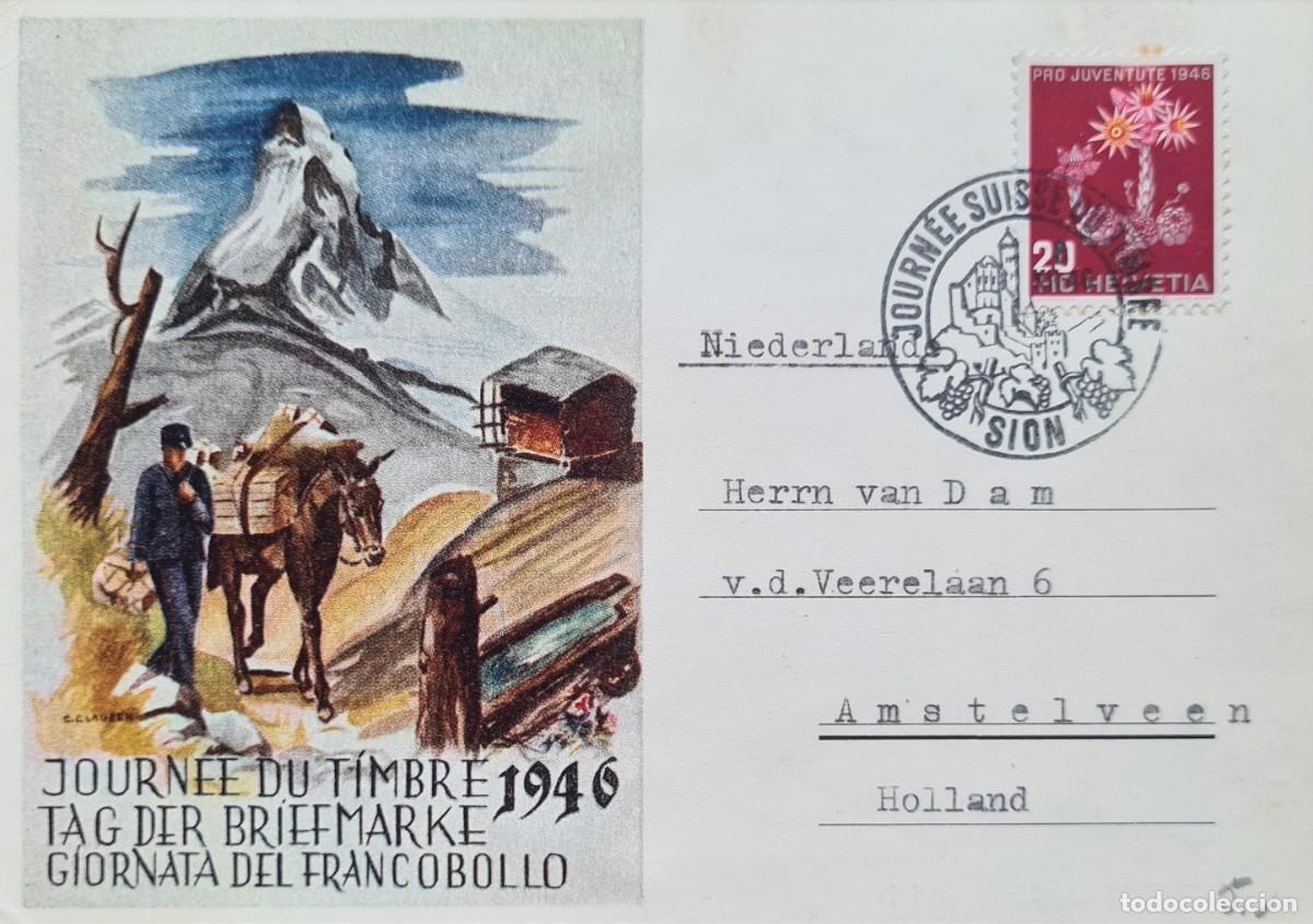 Briefmarken: Tarjeta postal d&iacute;a del sello, Suiza 1946