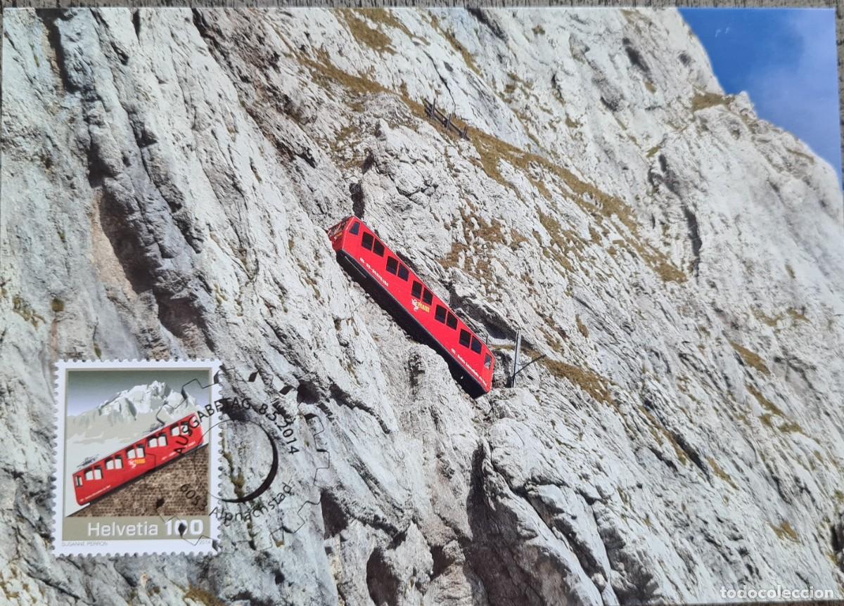 Sellos: Dos tarjetas m&aacute;ximas de Suiza 2014: cremallera