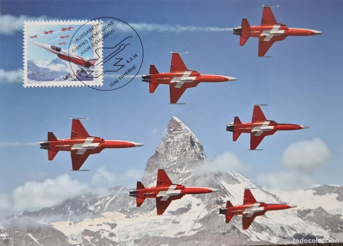 Briefmarken: Dos tarjetas m&aacute;ximas de Suiza 2014: aviaci&oacute;n