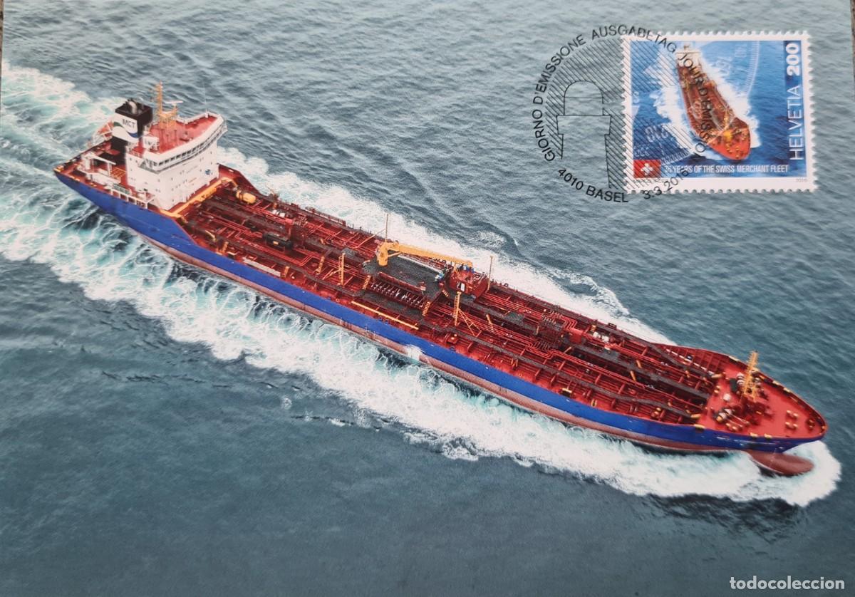 Sellos: Cuatro tarjetas m&aacute;ximas de Suiza 2014: barcos - Foto 4