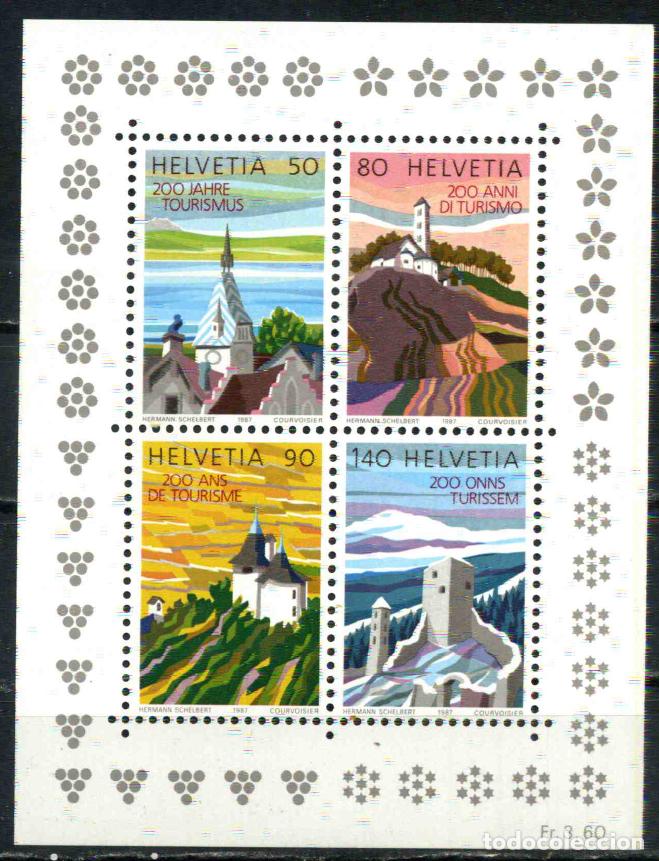 Sellos: Suiza 1987 Turismo Hoja bloque