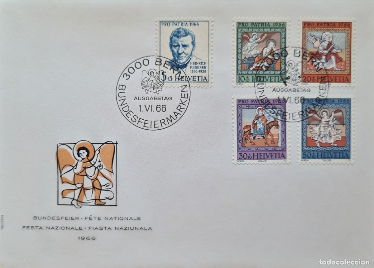 Sellos: Sobre de primer d&iacute;a, Suiza 1966: pro-patria