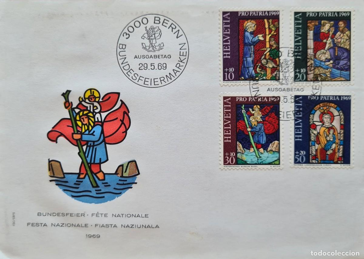 Stamps: Sobre de primer d&iacute;a Suiza 1969: pro-patria