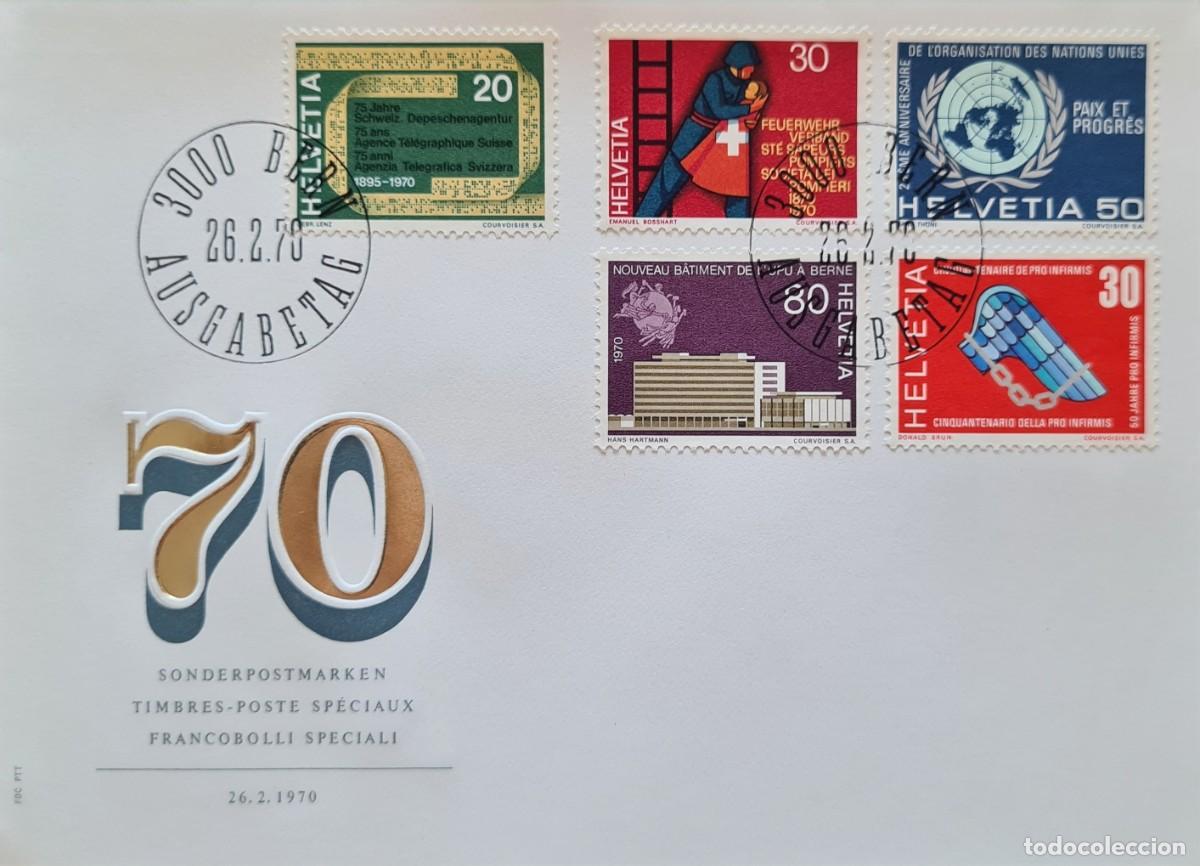 Sellos: Sobre de primer d&iacute;a Suiza 1970