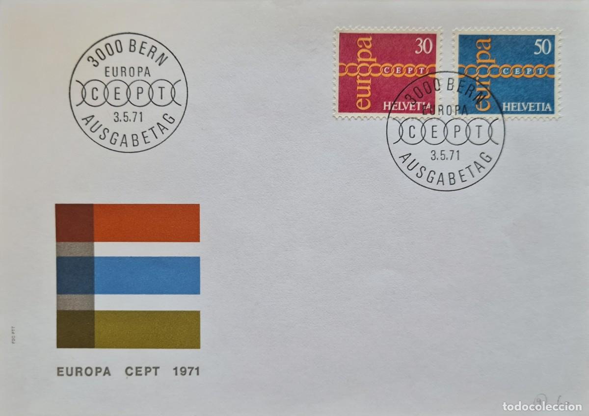 Francobolli: Sobre de primer d&iacute;a Suiza 1971: Europa