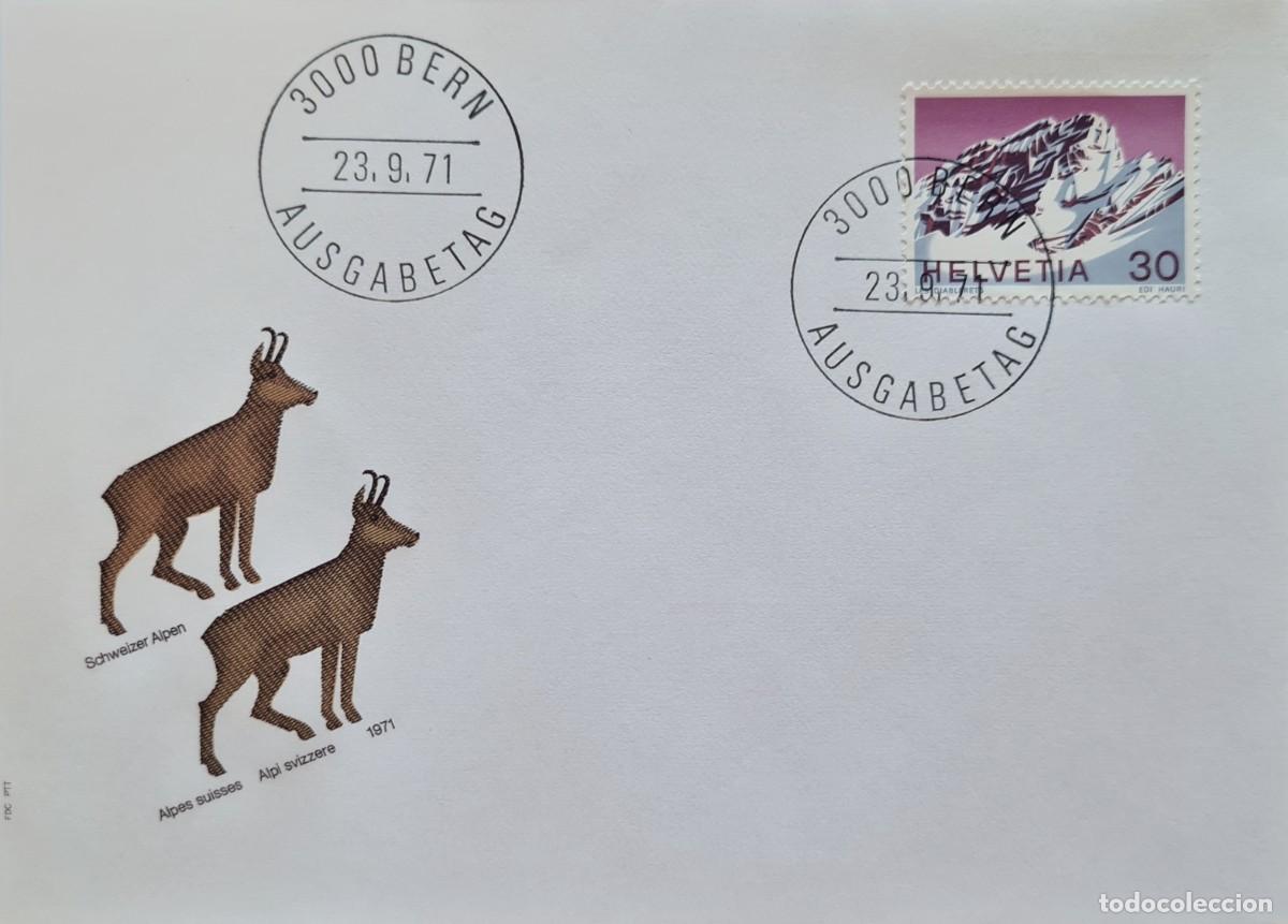 Sellos: Sobre de primer d&iacute;a Suiza 1971. Alpes suizos (V): Les Diablerets