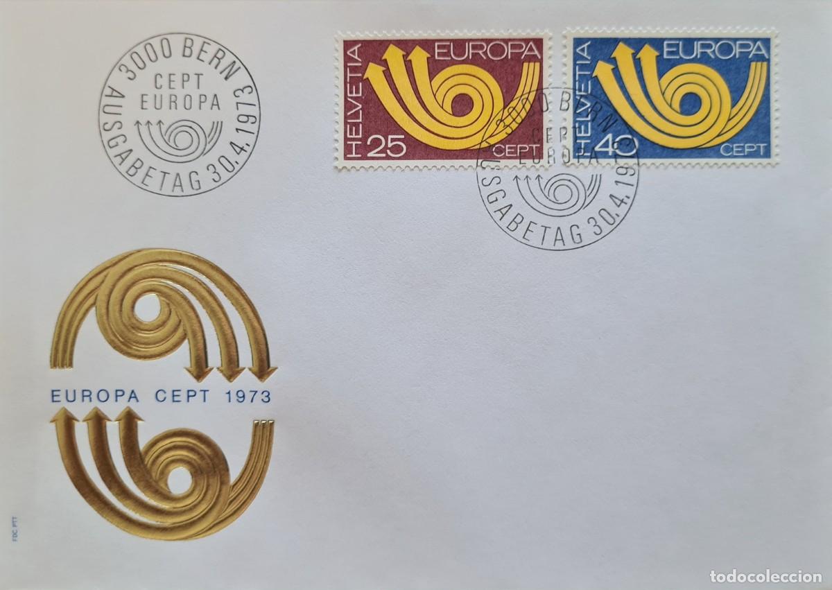 Stamps: Sobre de primer d&iacute;a Suiza 1973: Europa
