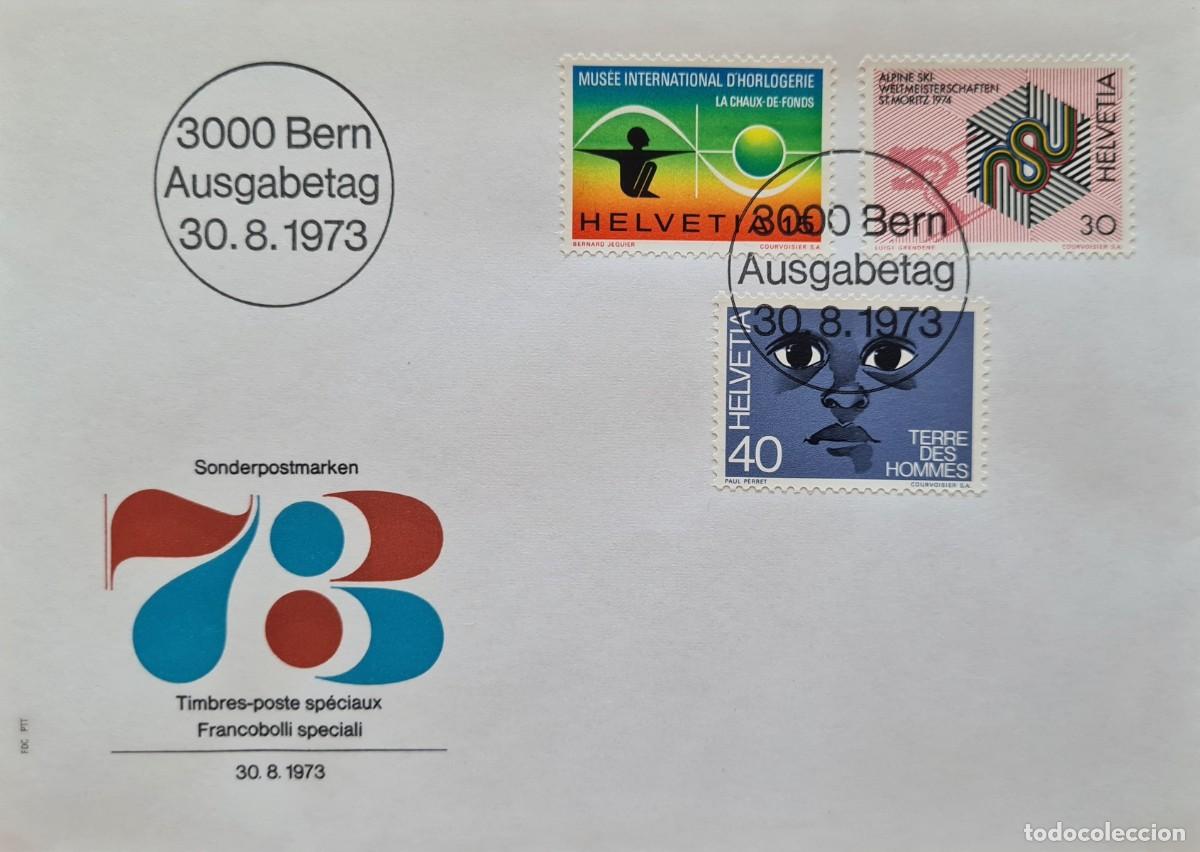 Selos: Sobre de primer d&iacute;a Suiza 1973