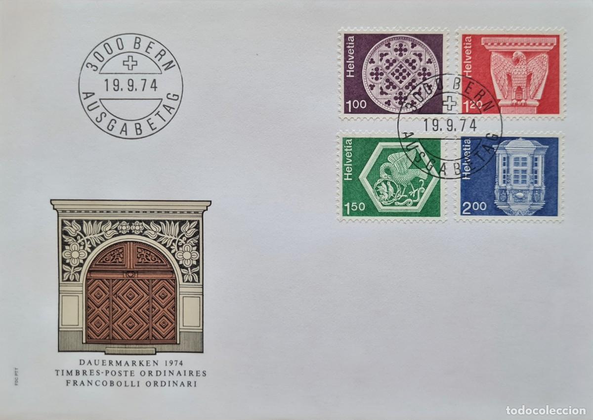 Sellos: Sobre de primer d&iacute;a de Suiza 1974: Arquitectura