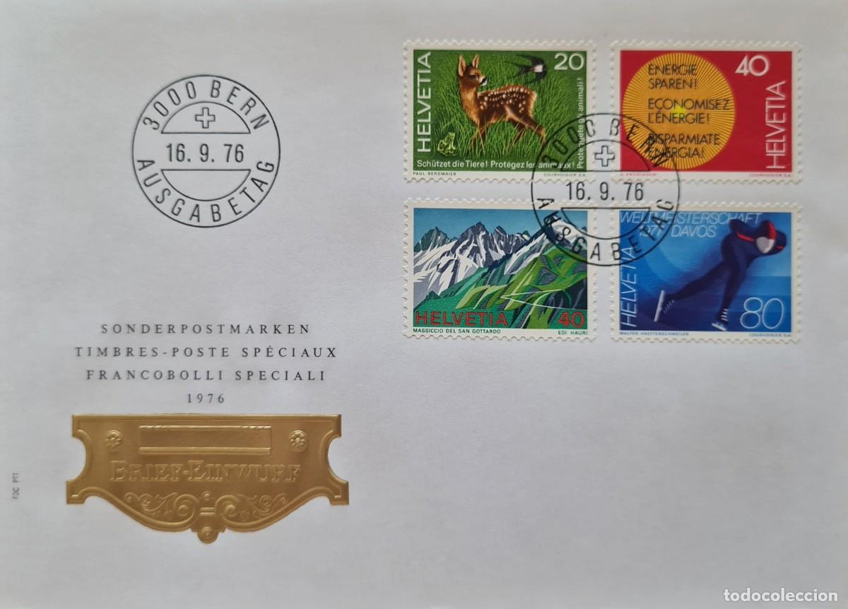 Briefmarken: Sobre de primer d&iacute;a de Suiza 1976