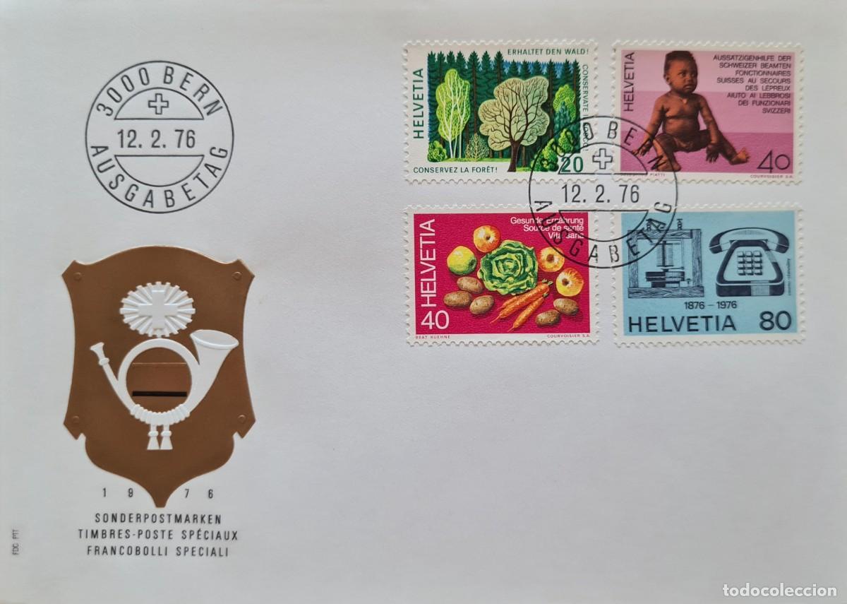 Stamps: Sobre de primer d&iacute;a de Suiza 1976: conmemorativos