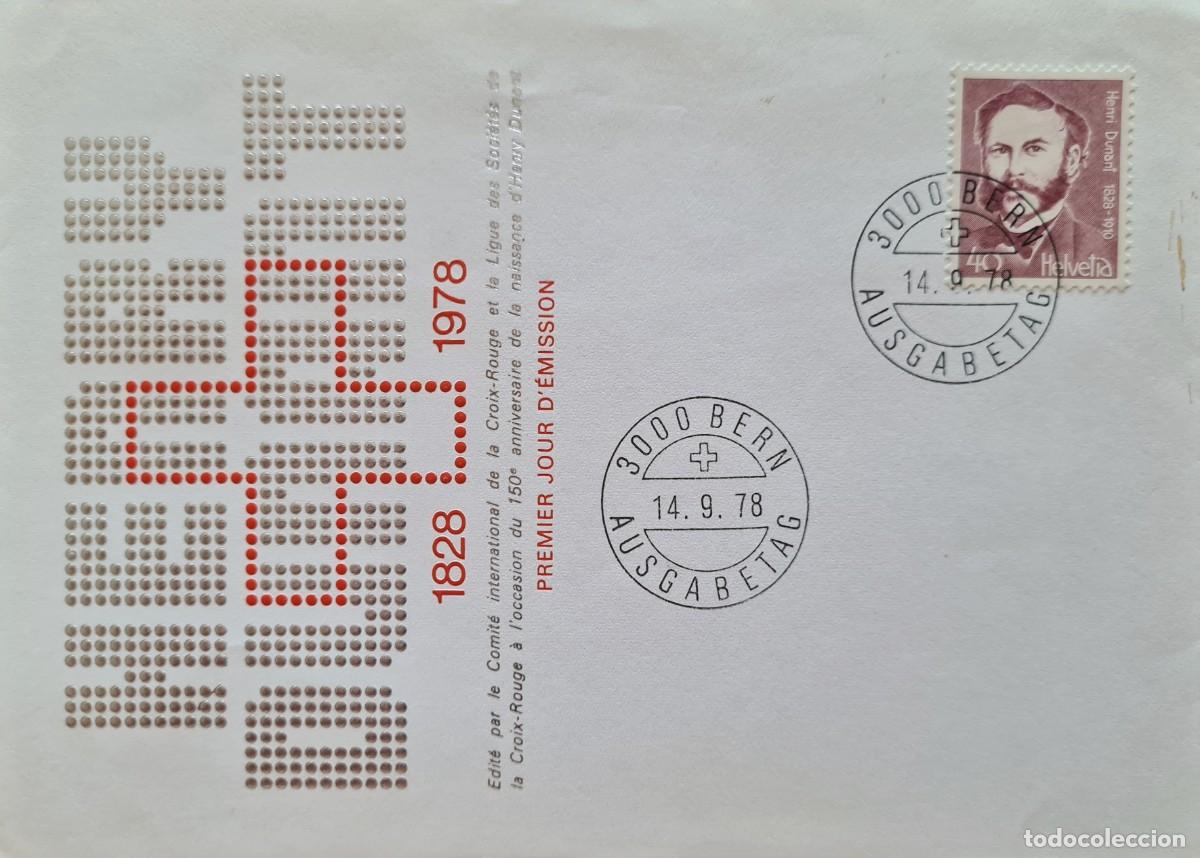 Selos: Sobre de primer d&iacute;a de Suiza 1978. Retratos de personajes c&eacute;lebres: Henri Dunant
