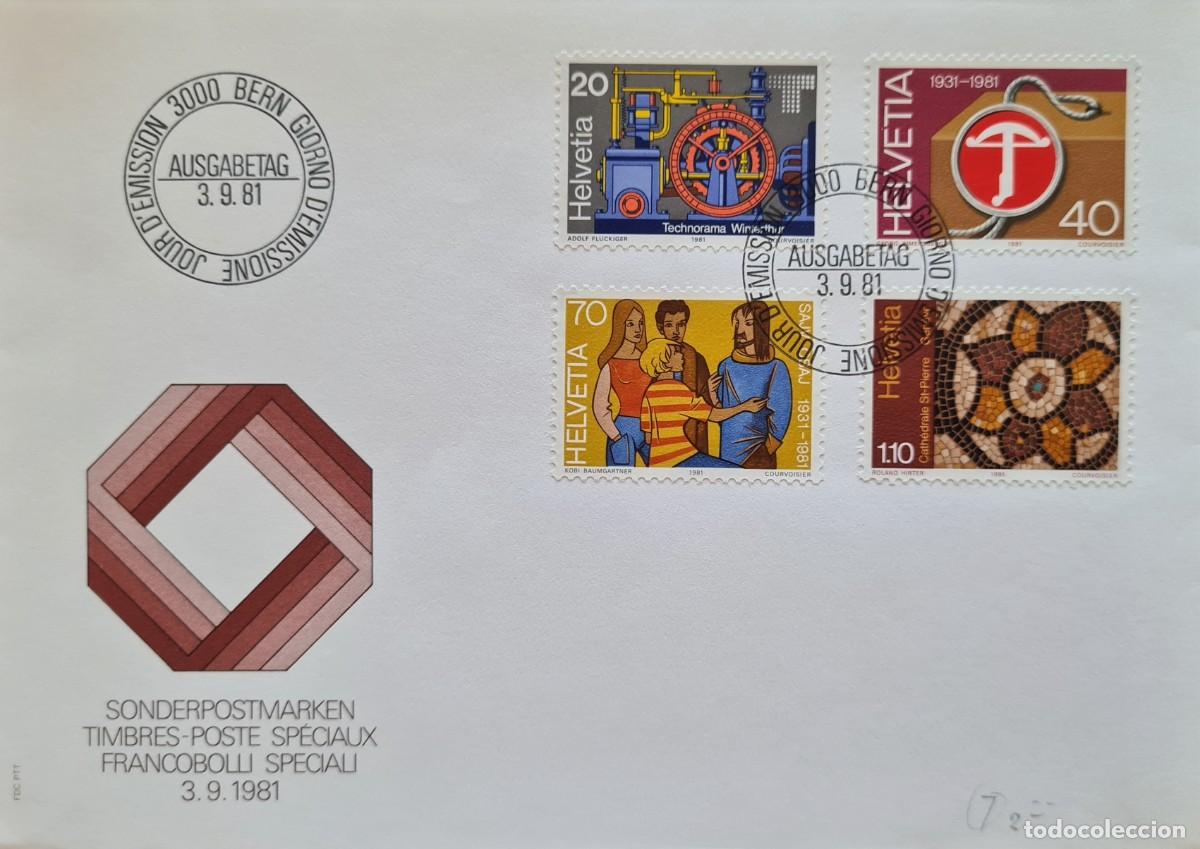 Sellos: Sobre de primer d&iacute;a de Suiza 1981