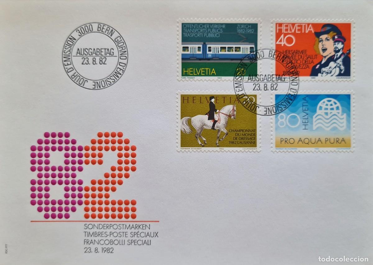 Briefmarken: Sobre de primer d&iacute;a de Suiza 1982