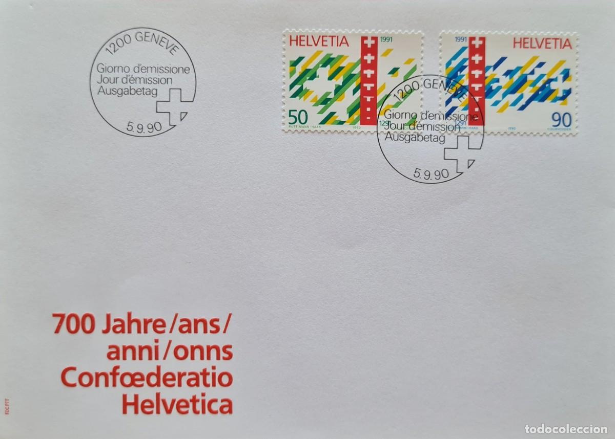 Selos: Sobre de primer d&iacute;a de Suiza 1990: 700 aniversario de la Confederaci&oacute;n Helv&eacute;tica