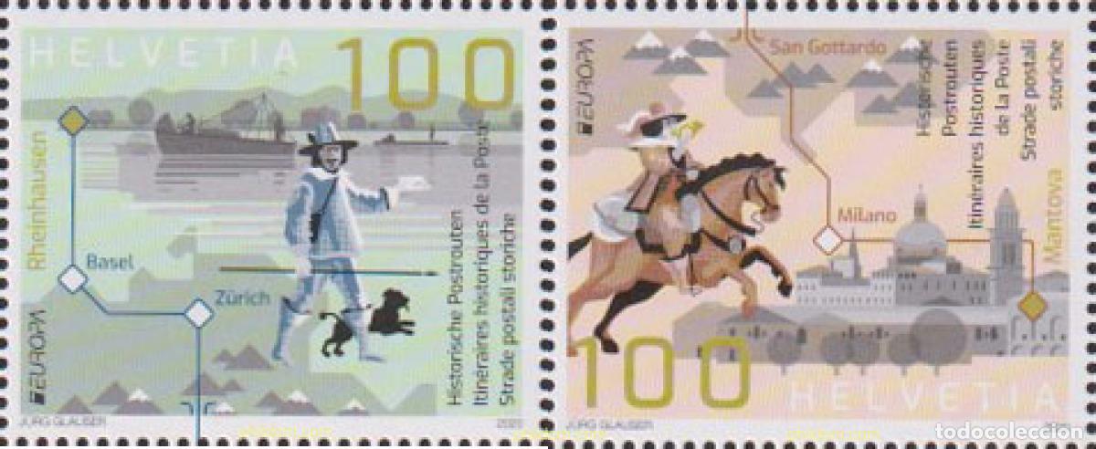 Sellos: 627227 MNH SUIZA 2020 EUROPA CEPT 2020 - ANTIGUAS RUTAS POSTALES