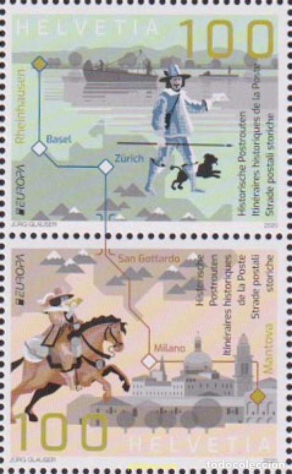 Sellos: 627230 MNH SUIZA 2020 EUROPA CEPT 2020 - ANTIGUAS RUTAS POSTALES