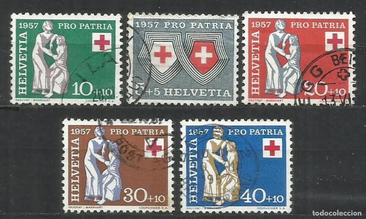 Sellos: 9321M-SELLOS SUIZA SERIE COMPLETA PRO PATRIA 1957 N&ordm; 590/594 12,00&euro; HELVETIA.SUISSE
