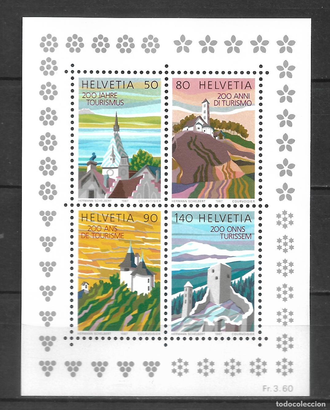 Sellos: suiza 1987 hoja bloque ** mnh turismo - 27/15