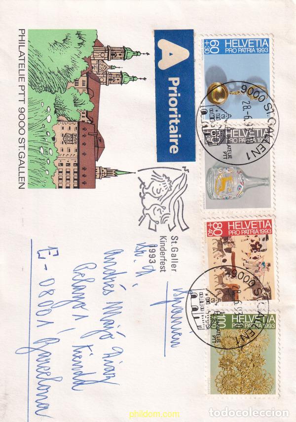 Sellos: 724347 USED SUIZA 1993 PRO PATRIA. ARTE POPULAR EN SUIZA