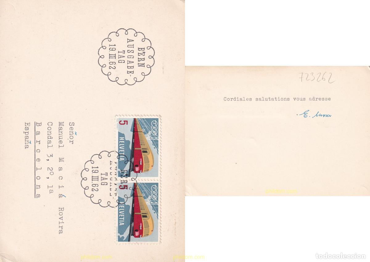 Sellos: 723262 USED SUIZA 1962 TRENES