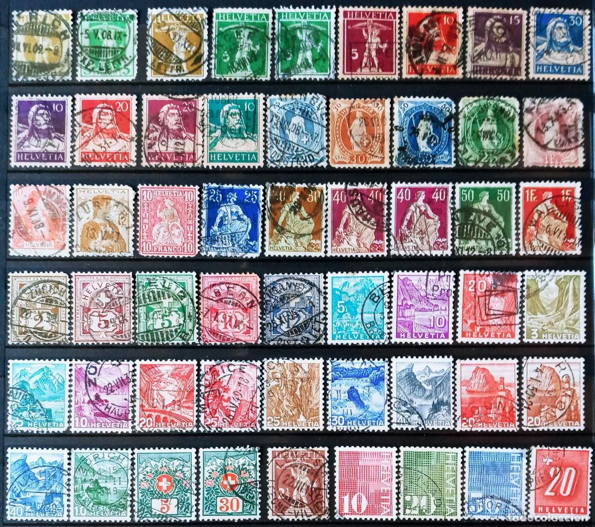 Sellos: SUIZA - IVERT 107 SELLOS USADOS - LOS DE LAS 2 FOTOS