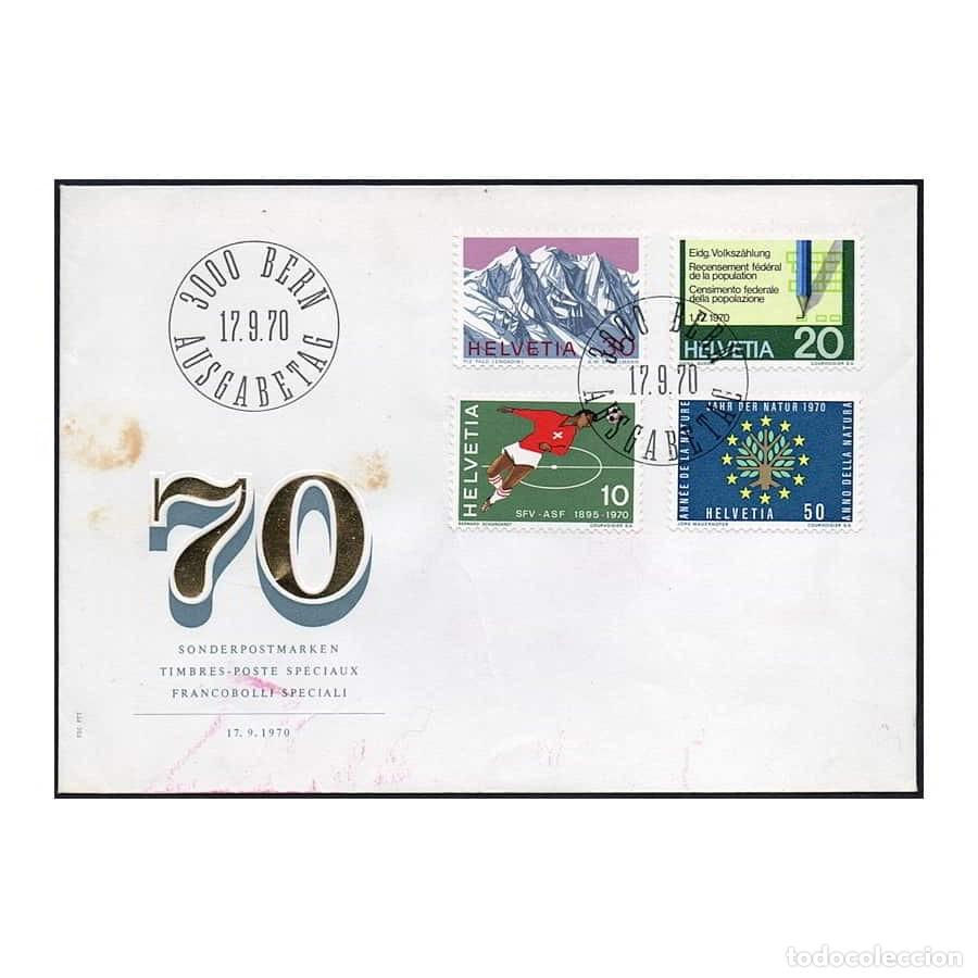 Sellos: Suiza 1970 [FDC] Serie Aniversarios (II) (N)