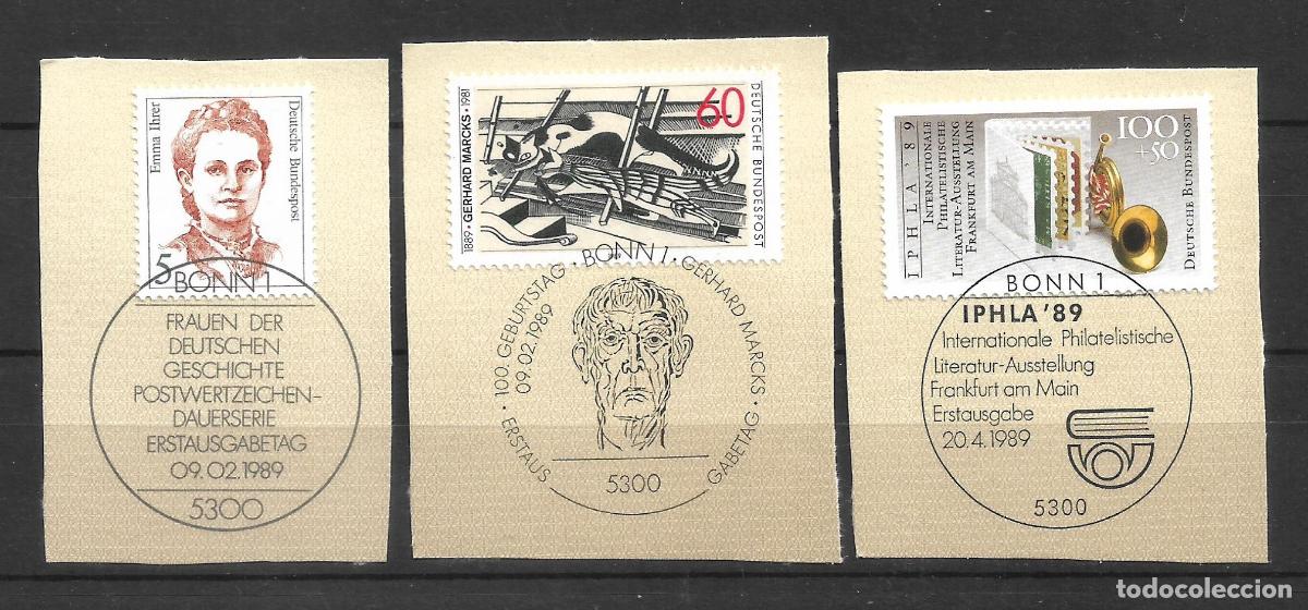 Sellos: alemania 1989 michel 1405+1410+1415 usado- 11/1