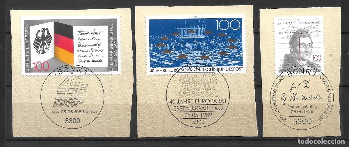 Sellos: alemania 1989 michel 1421/1423 usado- 11/2