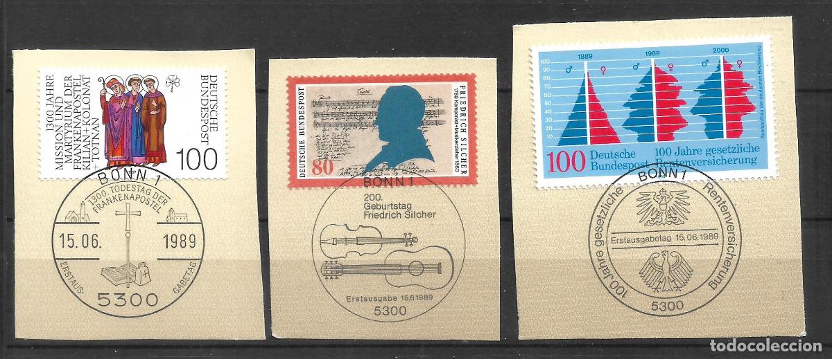 Sellos: alemania 1989 michel 1424/1426 usado- 11/2