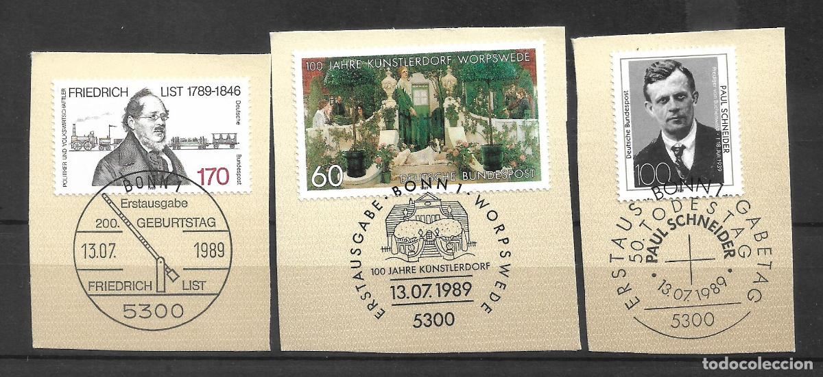 Sellos: alemania 1989 michel 1429/1431 usado- 11/2