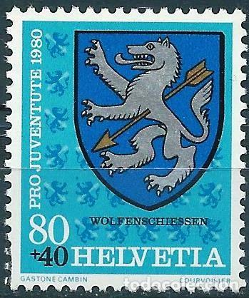 Sellos: Suiza 1980 - Mi 1190 - YT 1120 - Escudo de armas de Wolfenschiessen