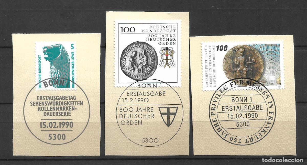 Sellos: alemania 1990 michel 1448+1451/1452 usado- 11/4