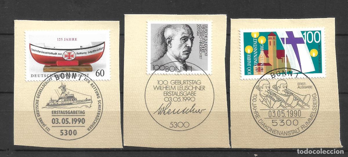 Sellos: alemania 1990 michel 1465/1467 usado- 11/5