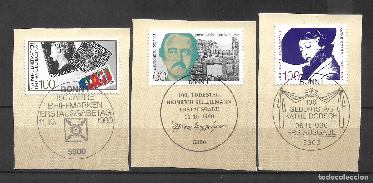 Sellos: alemania 1990 michel 1479/1480+1483 usado- 11/5
